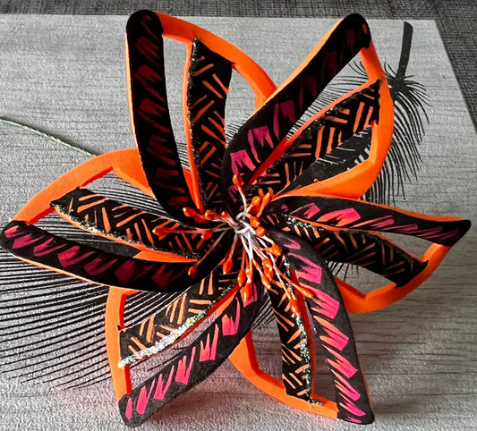 Fleur motif orange avec motif