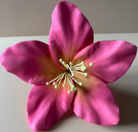 Fleur Artisanale Rose Dégradée de Jaune sur Tige – Ø 10,3 cm